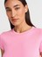 31750 Kontrast Kısa Kollu Tshirt-Pembe 3