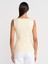 21001 Kayık Yaka Peplum Top-Açık Sarı 2