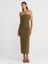 91368 Straplez Midi Elbise-Haki 1