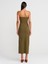 91368 Straplez Midi Elbise-Haki 2