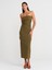 91368 Straplez Midi Elbise-Haki 4