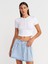 31647 Düğme Detaylı Crop Top-Beyaz 1