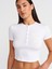 31647 Düğme Detaylı Crop Top-Beyaz 2