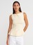 21001 Kayık Yaka Peplum Top-Açık Sarı 1