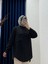 Berenice Tek Cepli Kendinden Çizgili Mevsimlik GÖMLEK-Çİ1100 Siyah-Tesettür Gömlek-Uzun Kollu Kadın Gömlek-Kadın Gömlek 1