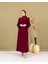 Ebru Bağcıklı Krep ELBISE-PA9598 Bordo 1