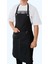 Unisex siyah keten askılı mutfak önlüğü, cepli, 60x80 cm 1