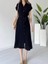 Keten, Düğmeli Midi Boy Elbise 5