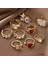 Alise - 9 Adet Kristal Taşlı Kırmızı Şık Tasarım Vintage Çoklu Ayarlanabilir Gold Altın Yüzük Seti 2