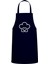 Lacivert özel baskılı mutfak önlüğü ve şapka seti, şık ve fonksiyonel tasarım 1