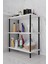3 Raflı Çevir Kur Banyo Rafı Çok Amaçlı Düzenleyici Açık Raflı Dolap, Metal Gövdeli Organizer Raf 2