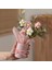 El Yapımı Örgü Buketi Pembe Vazo ile - 5 Örgü Çiçeği, Peluş, Taşıma Çantası ve Dekoratif Kurdele Dahil 20 cm 2