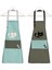 Yeşil 2'li mutfak önlüğü seti, su itici, leke tutmaz, kedili baskı, 60x75, pamuk polyester 1