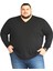Erkek Büyük Beden Oversize Uzun Kollu V Yaka T-Shirt 3xl 4xl 5xl 6xl 7xl 8xl 1