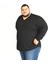 Erkek Büyük Beden Oversize Uzun Kollu V Yaka T-Shirt 3xl 4xl 5xl 6xl 7xl 8xl 2