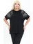 Bambu Bluz Yarasa Kol Taş Detaylı M-6xl 1
