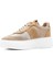 Erkek Bej Bağcıklı Kalın Tabanlı Süet Deri Sneaker 4