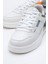Erkek Kalın Taban Bağcıklı Sneaker Gerçek Deri Hj 25205M Beyaz/turuncu 3
