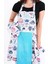 Turkuaz mutfak önlüğü, eldiven, tutacak ve ayarlanabilir şapka, pamuk polyester, 55x75 4