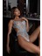 Alıce Blue Mavi Çiçekli Balenli Dantelli Desteksiz Body Iç Giyim 5
