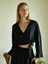 Keten Kol Detaylı Siyah Kimono Bluz 3