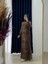 Messina Leopar Desen Battal ELBISE-PE602 Kahve 1