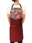 Mandala desenli unisex mutfak önlüğü, bordo renk, yıkama talimatı T01 1