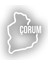 Çorum Harita Araba Sticker 17X17 cm Beyaz 1