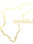 Denizli Harita Araba Sticker 17X17 cm Gold 1