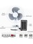 PM-22009 3 Kademeli Şarjlı - Solarlı Fan Vantilatör Ampul - Ledli - Powerbank 4