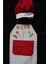 Kırmızı ve beyaz çocuk şapka ve servis önlüğü, pamuk viskon polyester, 36×50 cm 1