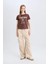 Kadın Kısa Kol T-Shirt E0630AX/BN278 Brown 2