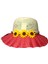 Spteks Kitti 6-12 Yaş Kız Çocuk Fuşya Renk Papatya Çiçek Figürlü Merserize Yazlık Şapka 1