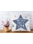 Krem Zemin Üzerine Star Baskılı 42X42CM Pamuk Dokuma Kırlent Yastık Kılıfı 1