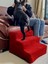 Kedi & Köpek Merdiveni Fermuarlı 3 Basamak Sünger Merdiven - Kırmızı 2