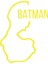 Batman Harita Araba Sticker 17X17 cm Sarı 1