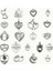 ( 20 x Adet ) 1 Set Gümüş Model Heart Day Kalp Süsleri & Kolye Ucu & Küpe & Bileklik Aksesuarları 1