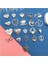 ( 20 x Adet ) 1 Set Gümüş Model Heart Day Kalp Süsleri & Kolye Ucu & Küpe & Bileklik Aksesuarları 2
