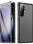 Samsung Galaxy S25 Kılıfı Çift Taraflı Temperli Cam + Metal Manyetik Telefon Kılıfı Tokalı - Siyah (Yurt Dışından) 1