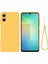Samsung Galaxy A06 5g Sıvı Silikon Kılıf Telefon Arka Kapağı El Kayışı Ile-Sarı (Yurt Dışından) 1