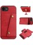 iPhone 16E Kılıf Kart Yuvalı Destekli Deri+Tpu Telefon Kılıfı-Kırmızı (Yurt Dışından) 1