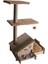 Kediler için katlı kahverengi konforlu ev, şık tasarım, yükseklik 37 cm 4