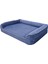 Yıkanabilir ve fermuarlı mavi köpek yatağı, kutu tasarımı, 2 yüksekliği, konforlu kullanım 1