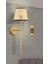 Modern Hasır Aplik, LED, pilli, kablosuz, altın ton, metal, G9, bej, 1 adet 1