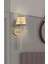 Modern Hasır Aplik, LED, pilli, kablosuz, altın ton, metal, G9, bej, 1 adet 2