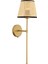 Modern Hasır Aplik, LED, pilli, kablosuz, altın ton, metal, G9, bej, 1 adet 3