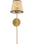 Modern Hasır Aplik, LED, pilli, kablosuz, altın ton, metal, G9, bej, 1 adet 4