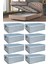 Gri Çizgili Büyük Boy Baza Altı Saklama Kutusu 65x45x22 cm, 8 Parça 1