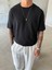 Old Money Desenli Basic T-Shirt - Siyah 1