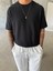 Old Money Desenli Basic T-Shirt - Siyah 3